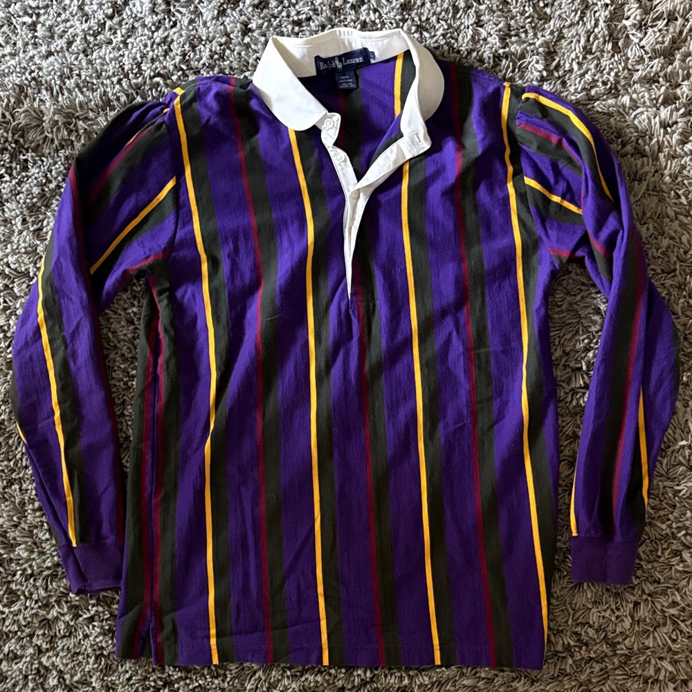 RARE Vintage Polo Ralph Lauren Rugby Striped Shirt